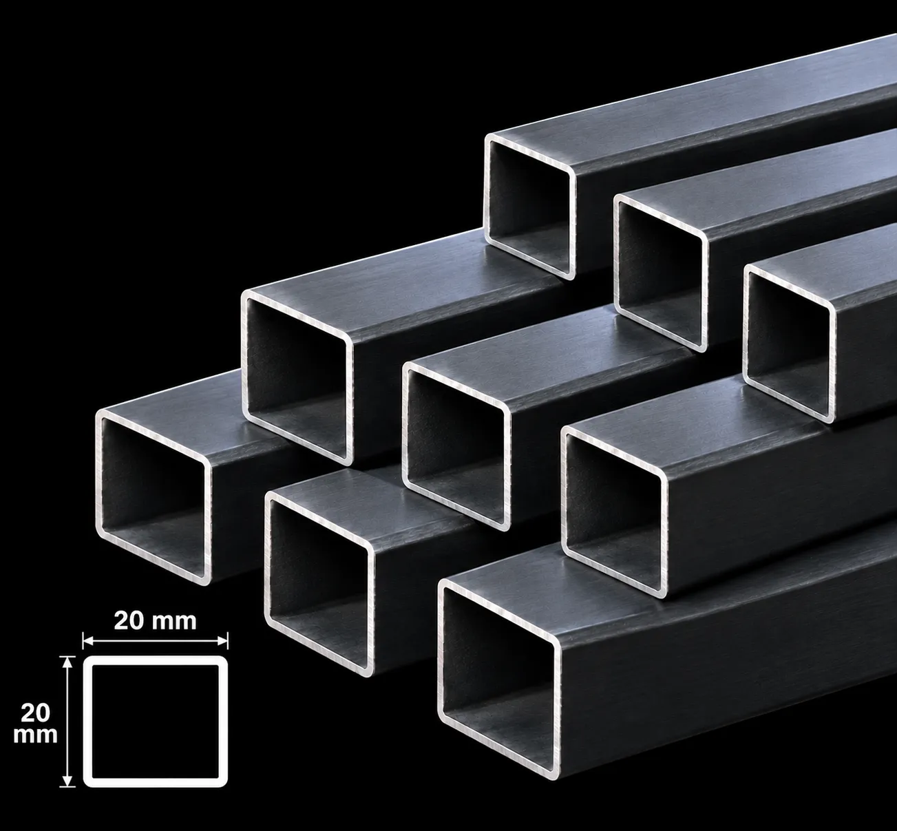Hitam 20 x 20 x 0.7mm